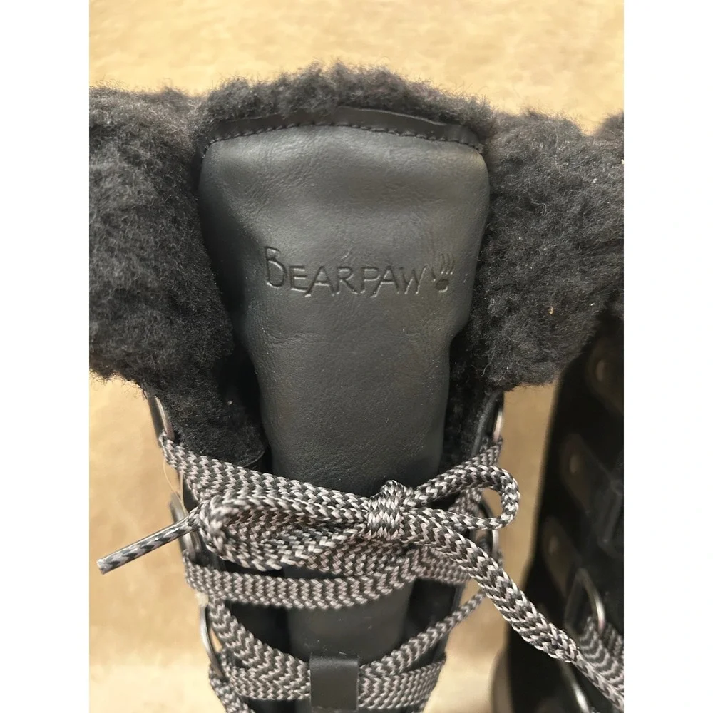 Bear paw Womens 8 Denali Insulated Waterproof Winter Lace Up Boots Black
